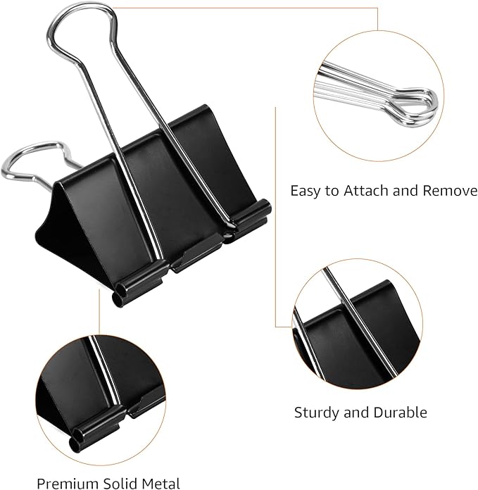 Amazon Basics Sturdy Binder Clips - Image 3