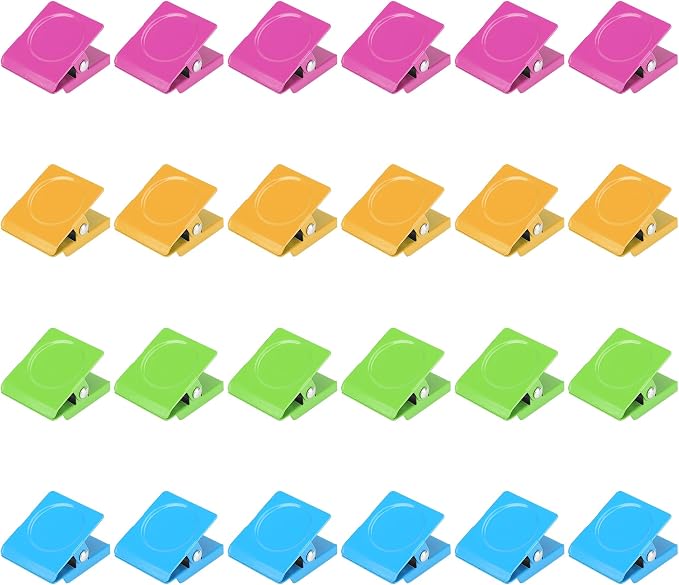 Magnetic Clips, 24 Pieces Heavy Duty Square Magnetic Clip by Thimmamma