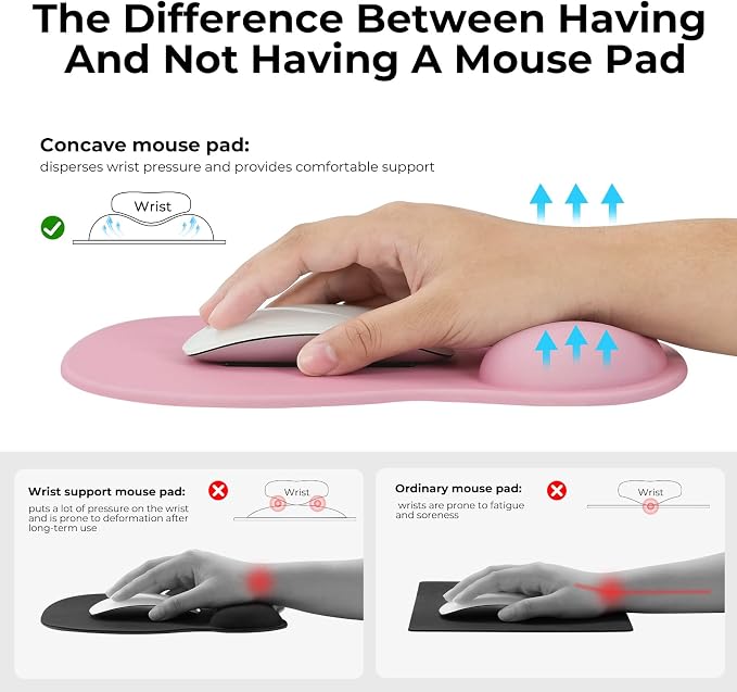EooCoo Ergonomic Pink Mouse Pad - Image 3