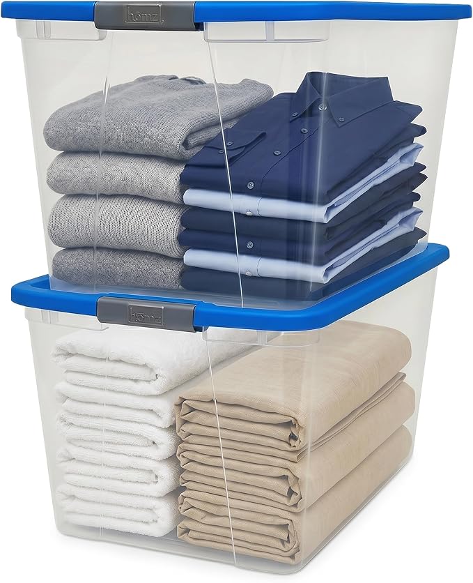 HOMZ 2-Pack Secure Latch, 64 Quart, and Office Organization by Homz