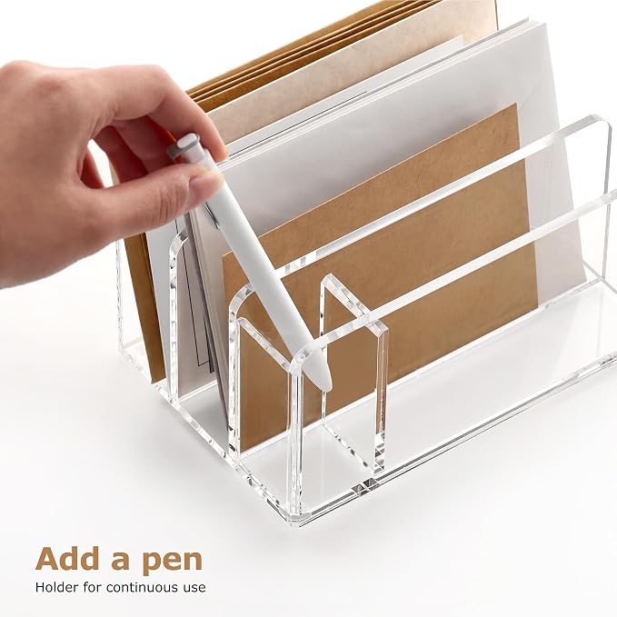 SANRUI Acrylic Mail Sorter Desktop Organizer - Image 7