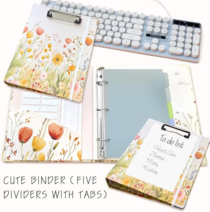 Mini Binder Organizer for 5.5" x 8.5" Paper ，1 Inch 3 Ring Binder - Image 2