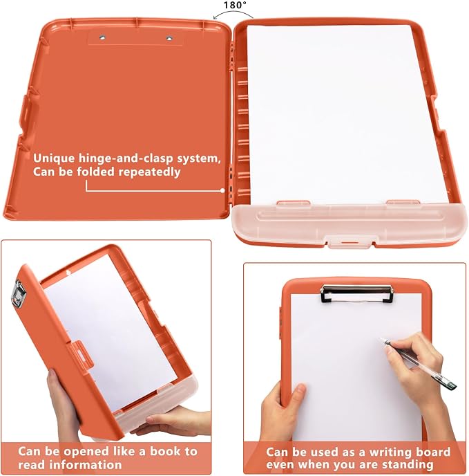 SFLHHDM Plastic Clipboard with Storage, High Capacity Clip Boards 8.5x11 with - Image 6