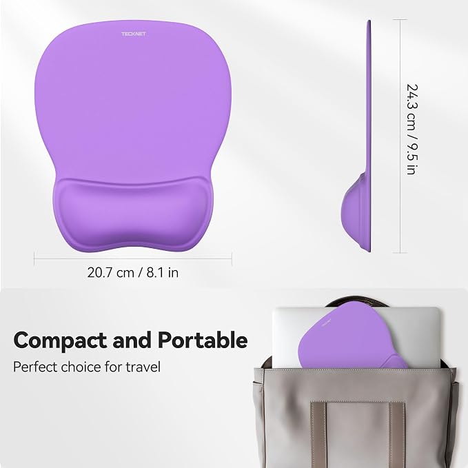 TECKNET Gel Mouse Pad with Wrist Rest, Ergonomic Office Mousepad with Wrist - Image 6