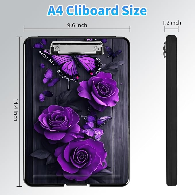 Clipboard with Storage, A4 High Capacity Clip Boards 14.4 x 9.6, Heavy Duty - Image 2