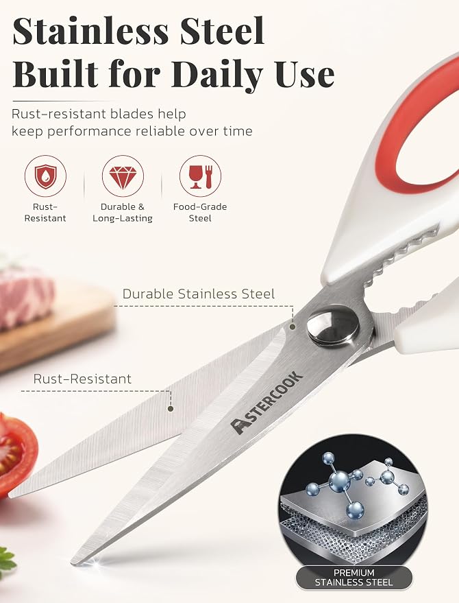 Astercook Kitchen Scissors 3 Pack, Heavy Duty All Purpose Kitchen Shears - Image 3