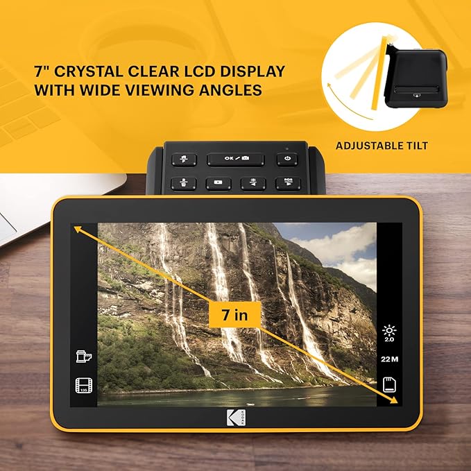 Kodak Slide N Scan Max Digital Film Slide Scanner, Black/Yellow (RODFS70)-DeskLoop Office