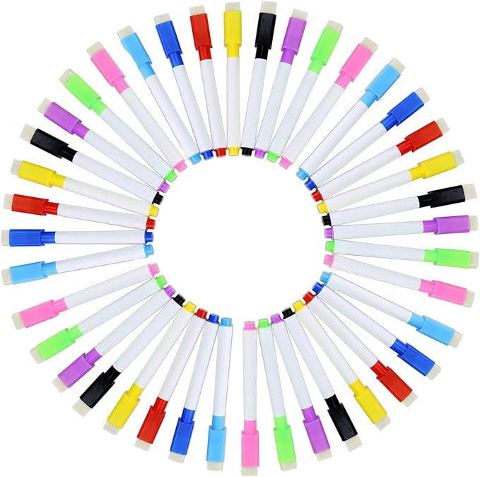 40 Pcs Multicolour Mark Pen, Permanent Dry Erase Wipable Markers Pens by YIKANGHENG