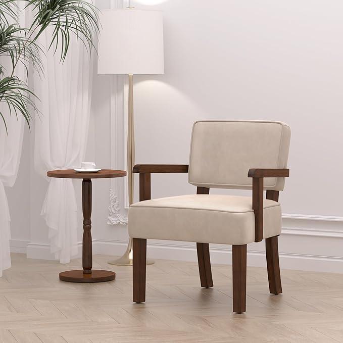 Accent Chair, PU Leather Chair for Living Room Oversized Armchair with Soft Seat and Armrests for Bedroom Dinning Reading Waiting Room (One Chair)-DeskLoop Office