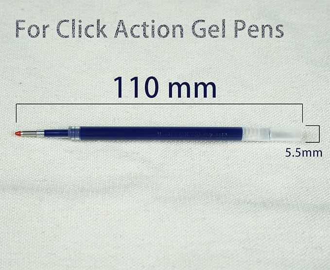 U-RIGHT 24 Pcs Retractable Blue Gel Ink Refills, 0.7 mm Point Blue Ink - Image 3