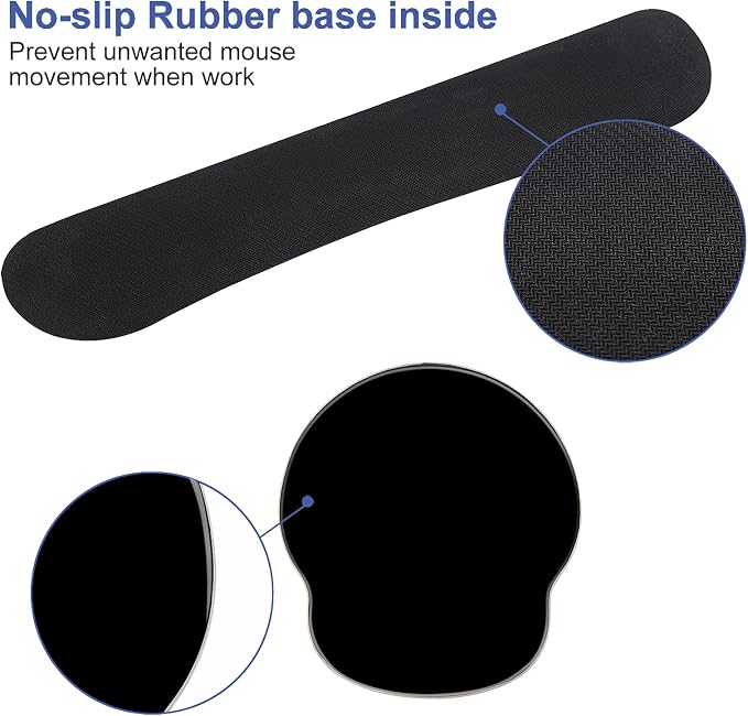 Mouse Pad Keyboard Wrist Rest, Gel Non Slip Rubber Wrist Support Rest Mouse Pad - Image 5