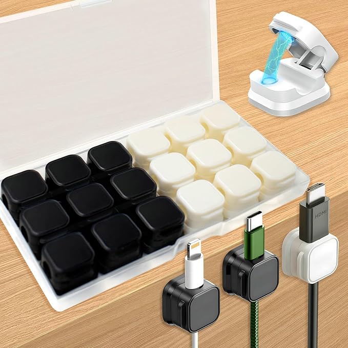 18 Pack Cord Organizer Holder, Magnetic Cable Clips Management, Easy Adhesive by Unknown