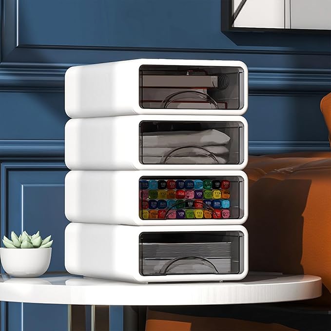 Desk Organizer with Drawers, Stackable Storage Drawers with Compartments - Image 7