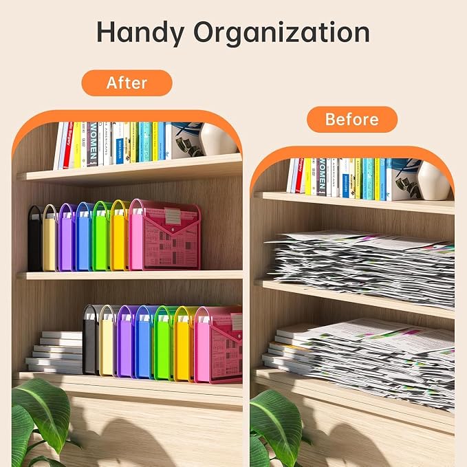 3 Pack Plastic Expanding File Folder, Transparent Envelopes - Image 8
