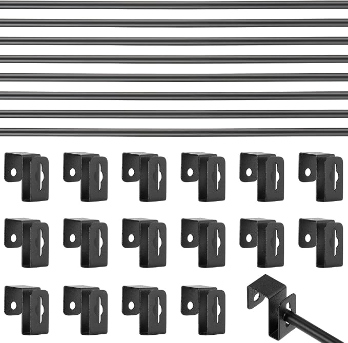 8 Set 24 Pcs Black Metal Hanging File Bracket Clips 16 Hanging Rail Clip 8 File by Trandraft