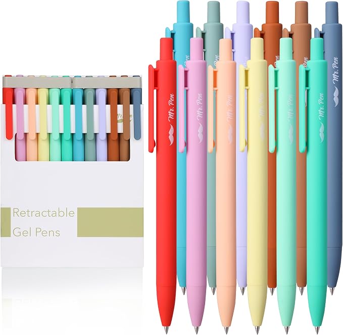 Mr. Pen- Retractable Gel Pens, 12 Pack, Fast Dry, Smooth Writing, Cute Pens - Image 6