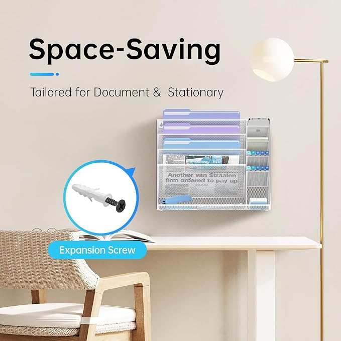 Wall File Organizer, 5-Tier Desk Organizer - Image 2