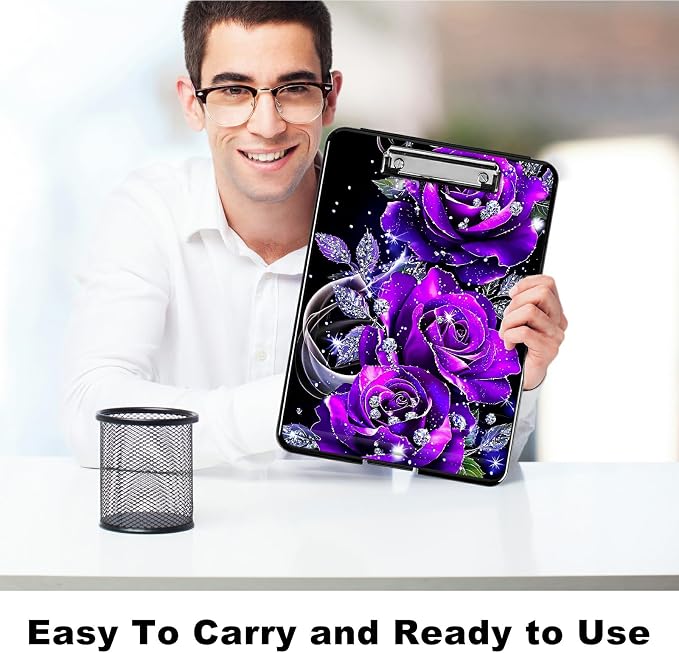 Purple Rose 01 A4 Clipboard - Image 6
