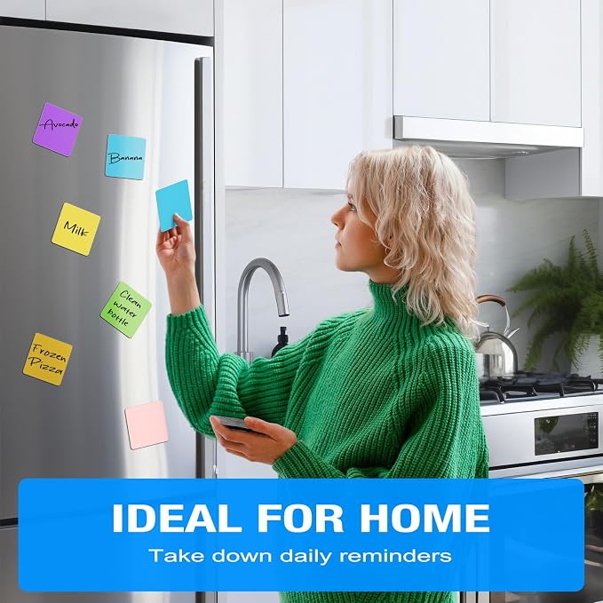 Reusable Magnetic Sticky Notes: 30PCS 3"x3" Dry Erase Magnets Labels - Image 5
