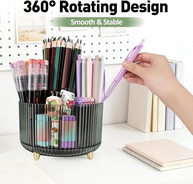 360 Rotating Pen Pencil Holder for Desk, Pen Organizer - Image 3