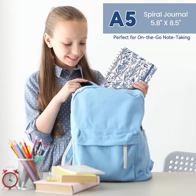 CICPAP Lined Spiral Journal Notebook, A5 College Ruled Notebook - Image 6