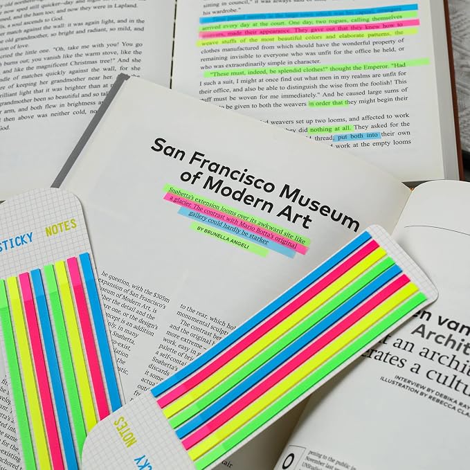 640Pcs Highlighter Tape Highlighter Stripe, Long Page Tabs, Transparent Sticky - Image 3