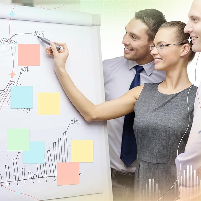 Thenshop 24 Sets Full Adhesive Sticky Notes 3x3 Inches Sticky Notes Adhesive Memo Self-Stick Pads Back to School Supplies Easy to Post for Teacher Coworkers Office 80 Sheets/pad(Colorful,Unlined)-DeskLoop Office