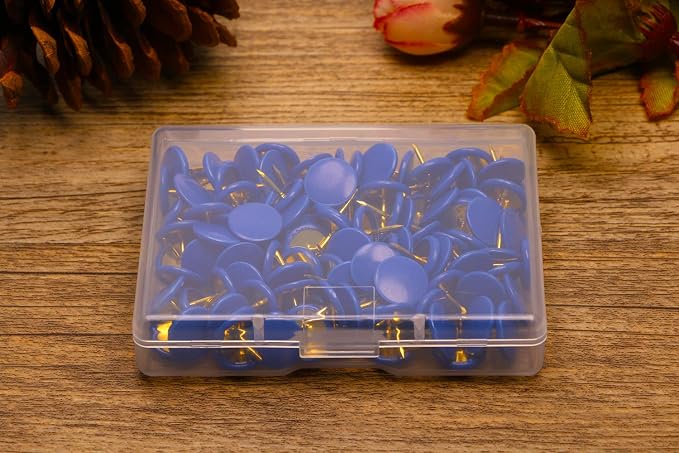 Tupalizy 120PCS Flat Plastic Round Head Map Thumb Tacks Push Pins - Image 4
