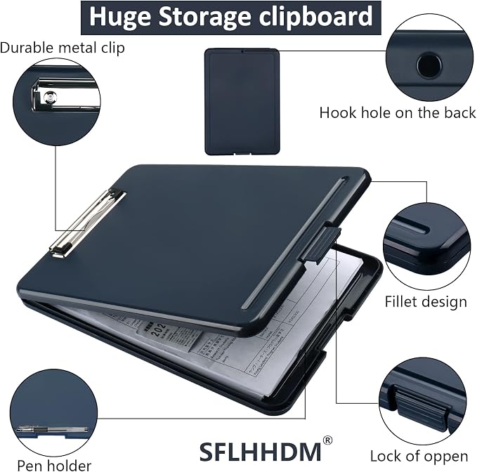 Clipboard with Storage, Storage Clipboard with Clip, Clipboards Foldable - Image 5