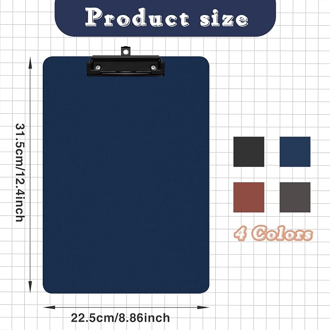 4 Pack Colored Clip Boards, Plastic Clipboards - Image 2