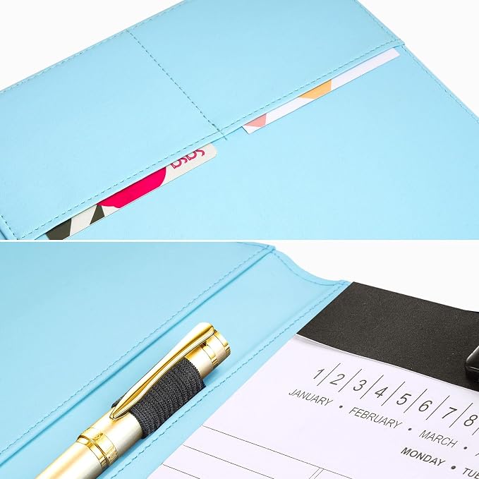 Professional Padfolio with Clipboard, Faux Leather Portfolio Folder Binder - Image 6