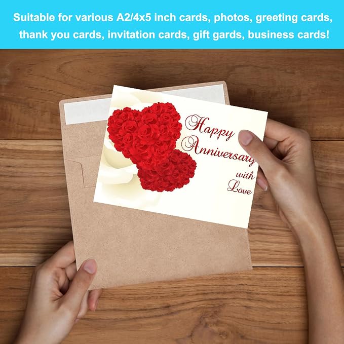 100 Pack A2 Envelopes for Card Making, Self Seal Greeting Card Envelopes for - Image 6