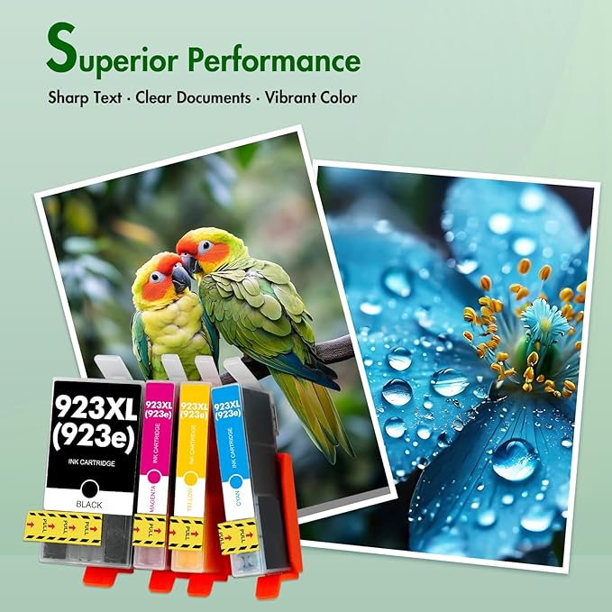 923XL 923 8130e Ink Cartridges Combo Pack with Chip: Replacement for HP Ink 923e 923 923XL for HP923 OfficeJet Pro 8130e 8135e 8139e 8138e 8122e 8120 8124e 8125e 8130 8132e 8134e Printer-DeskLoop Office