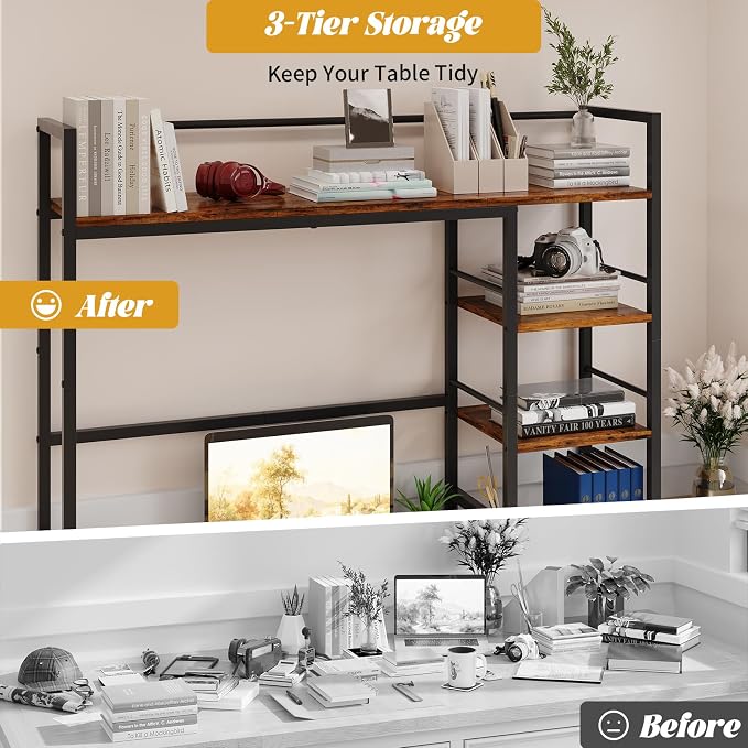 HavenlyYouth Desk Shelf, 38.6 Inch Wood Desk Organizer Shelf - Image 6