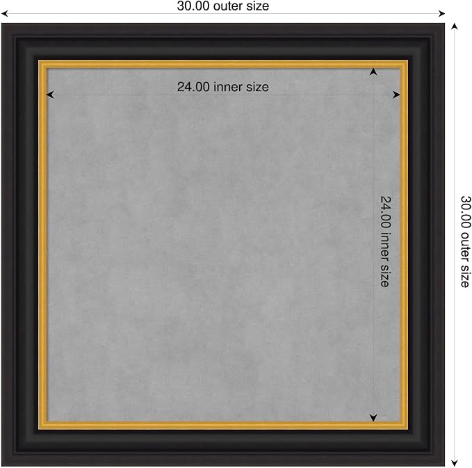 Amanti Art Black Framed Magnetic Board 30x30 Medium Vision Board - Image 2