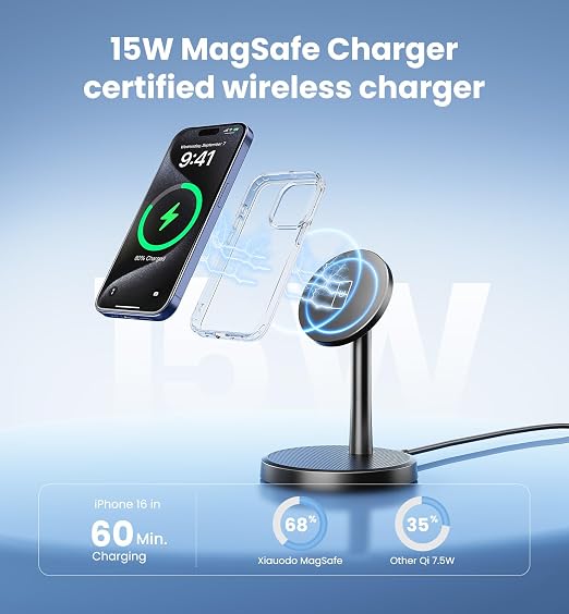 Magnetic Wireless Charger iPhone, 15W Fast Mag-Safe Charger Stand - Image 5