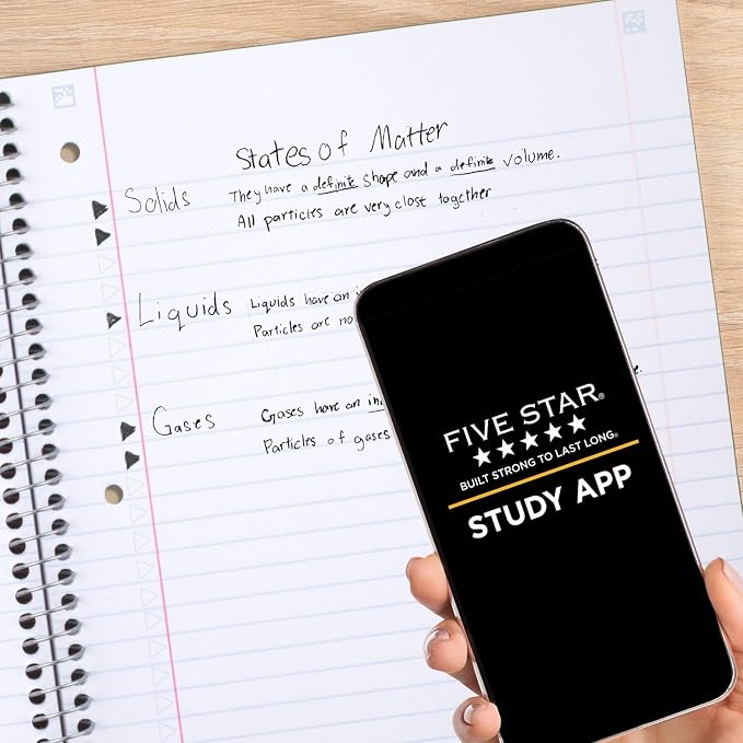 Five Star Spiral Notebook, 3 Subject, Wide Ruled - Image 2