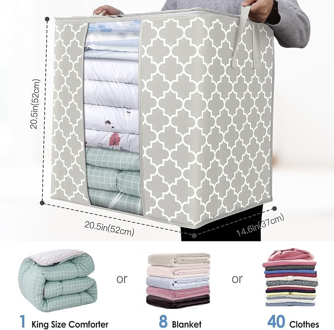 WISELIFE Storage Bags 2 Pack/100L Large Blanket Clothes Organization and - Image 3