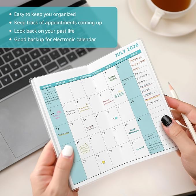 Pocket Calendar 2026-2028 for Purse, 2 Year Monthly Planner Pocket Size - Image 5
