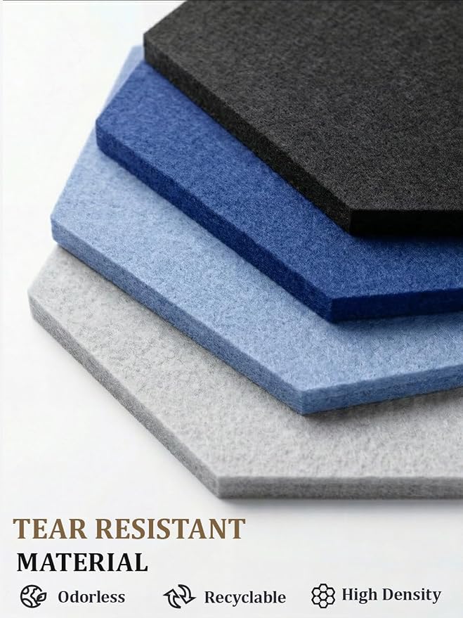 8 Pack Hexagon Felt Bulletin Board Tiles - Image 4