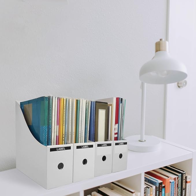 Limitliho 24 Pack White Cardboard Magazine File Holder - Image 4