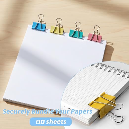150pcs Binder Clips 1.25 Inches Medium Colored Binder Office Clamps Colored - Image 4