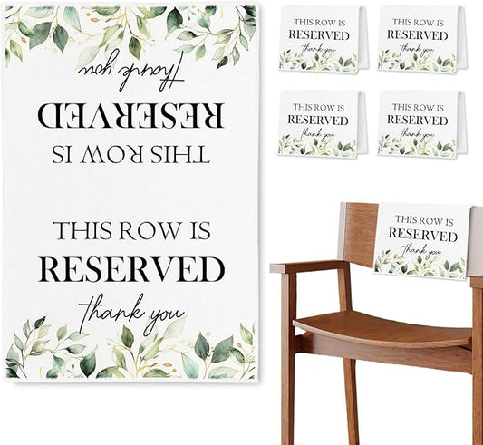 ChissNook Reserved Seating Chair Signs, This Row Is Reserved Pew Cloths Seating by Unknown