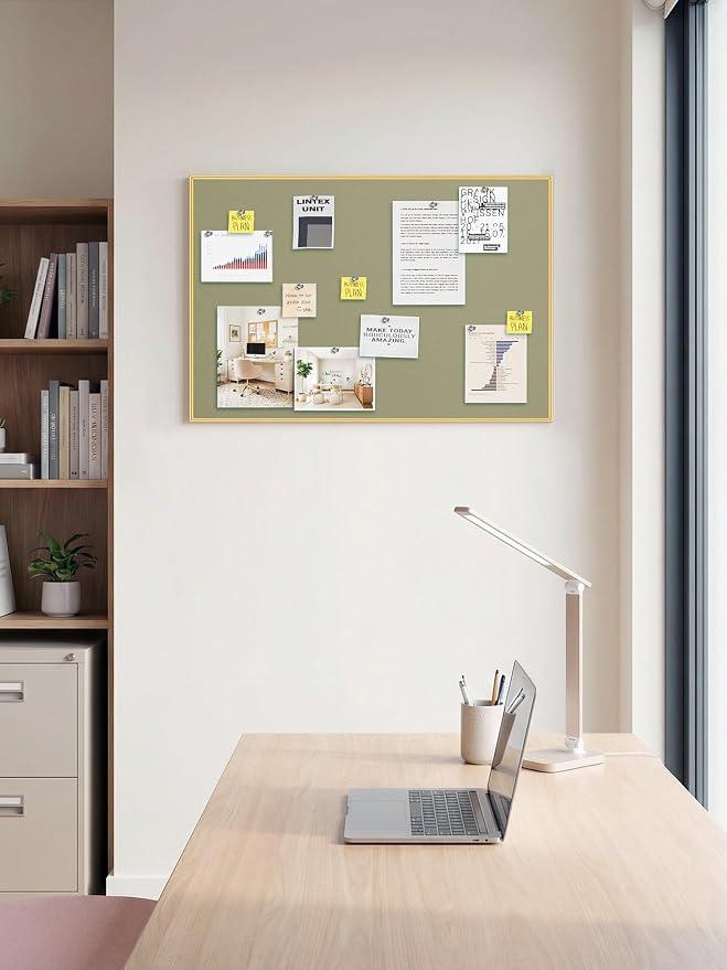 Lightomorrow Bulletin Board 30 x 20 inches, Sage Green Pin Board Vision Board - Image 8
