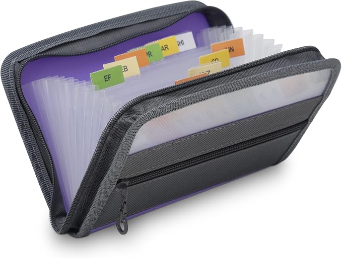 NAFY Small Accordion File Organizer, A6 Size 13 Pockets Coupon Receipt Holder by Nafy