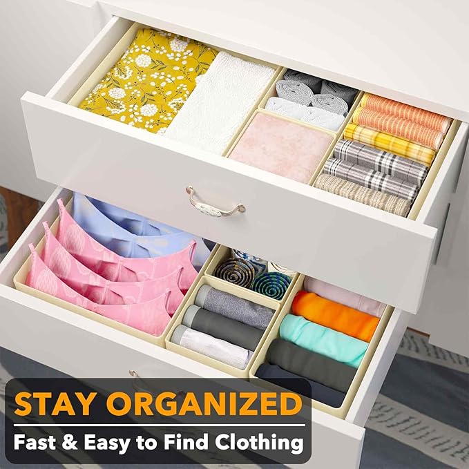 SpaceAid Drawer Organizer for Clothes, 18 Pack Dresser Drawer Organizer Bins - Image 3