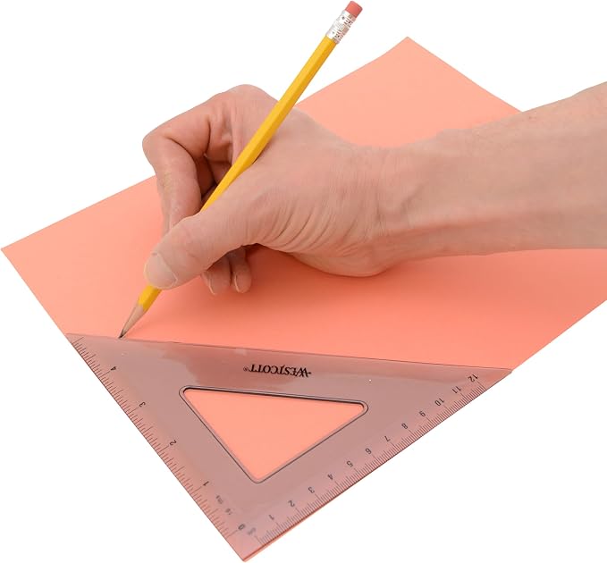 Westcott Triangular Scale Ruler Set, 30/60- and 45/90-Degrees, Back-to-School - Image 4