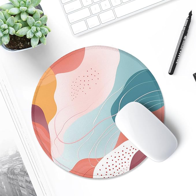 ITNRSIIET Round Mouse Pad with Stitched Edge Premium-Textured Waterproof - Image 6