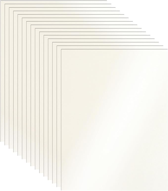 100 Sheets Cream Shimmer Cardstock 8.5 x 11 Off White Paper, 92lb Heavyweight by Guakicae
