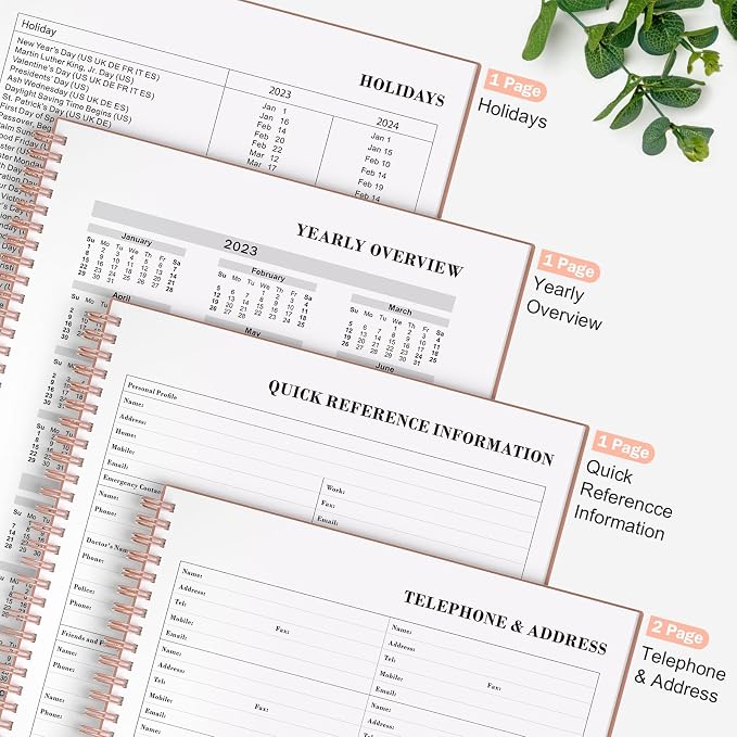 Asten Daily Planner with To Do List, Hourly Agenda, Spiral Notebook - Image 5